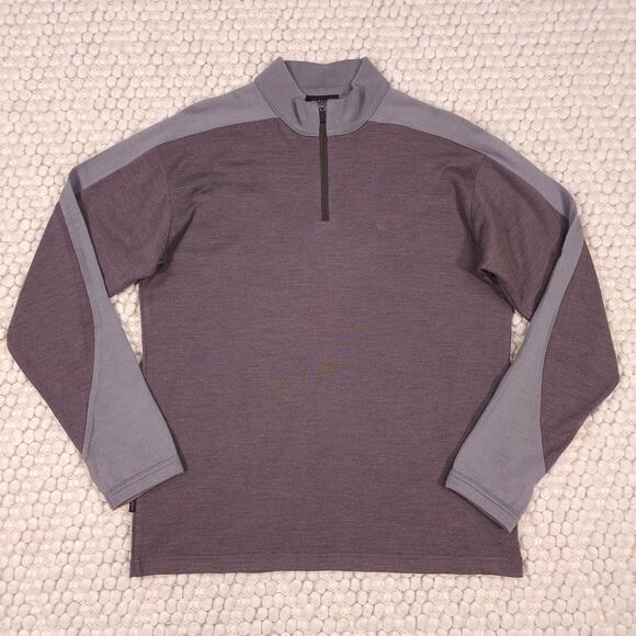 Icebreaker Men's 1/2 Zip Sweater Brown/Gray Sz Large - Picture 5 of 8